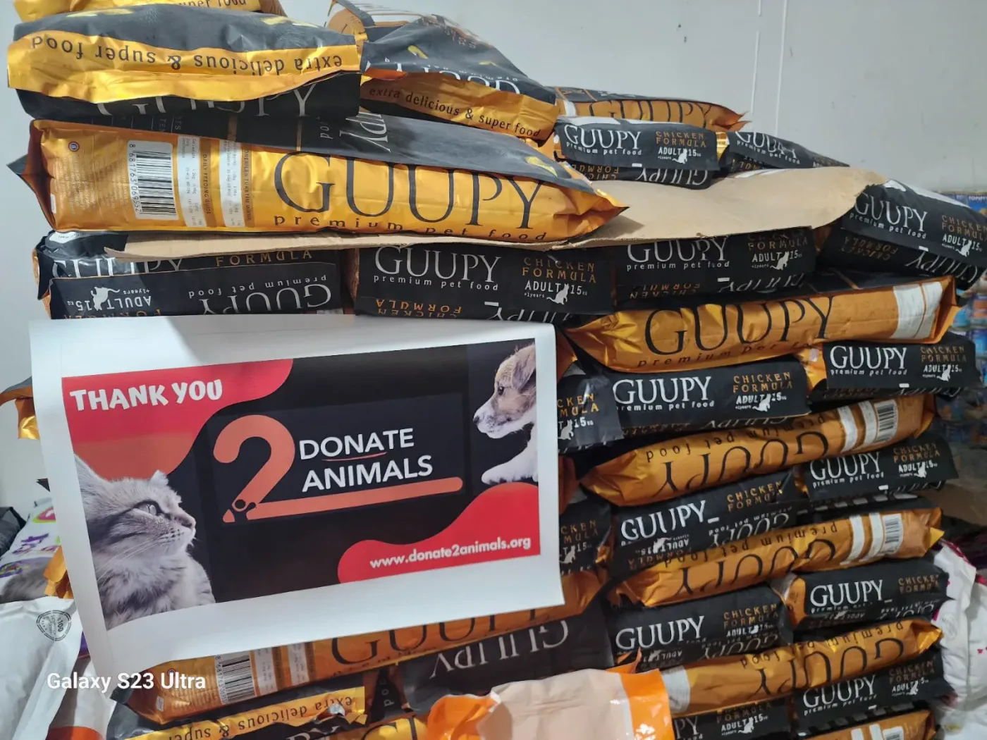 Food supplies donated for strays
